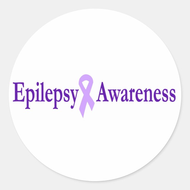 Pegatina Redonda conciencia de epilepsia (Anverso)