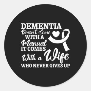 Pegatina Redonda Conciencia de Heimerheimer, esposa dementia nunca