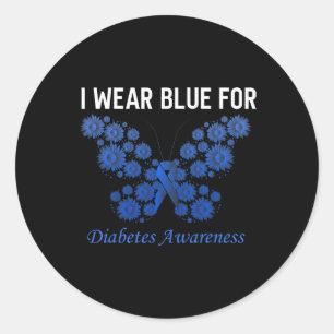 Pegatina Redonda conciencia de la diabetes en noviembre llevamos es