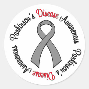 Pegatina Redonda Conciencia de la enfermedad de Parkinson