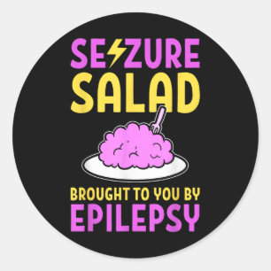 Pegatina Redonda Conciencia De La Epilepsia Divertida Para Adultos