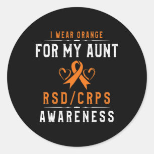 Pegatina Redonda Conciencia De La naranja Ribbon Crpsrsd Para Mi Tí