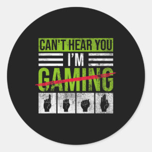 Pegatina Redonda Conciencia de la pérdida de audición y orgullo sor