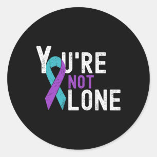 Pegatina Redonda Conciencia de la semana de prevención del suicidio