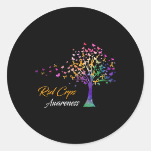 Pegatina Redonda Conciencia de RSD de cinta de árbol CRPS