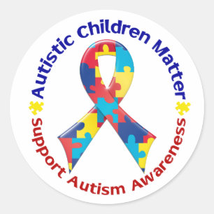 Pegatina Redonda Conciencia del autismo
