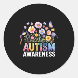 Pegatina Redonda conciencia del autismo autista