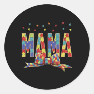 Pegatina Redonda Conciencia del Autismo Mamá Autismo Aceptar Amor R