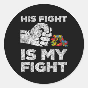 Pegatina Redonda Conciencia del autismo Mamá papá padres niños auti