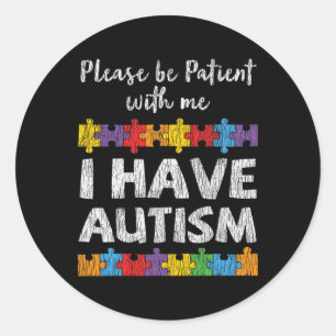 Pegatina Redonda Conciencia del autismo Tengo niños autistas consci