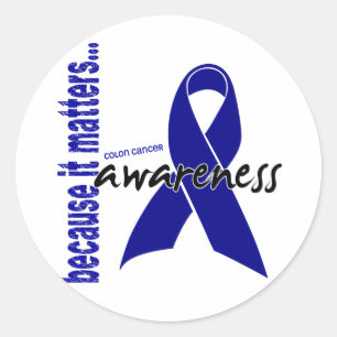 Pegatina Redonda Conciencia del cáncer de colon
