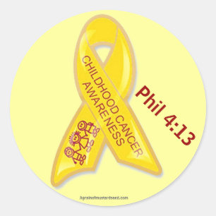 Pegatina Redonda Conciencia del cáncer de la niñez