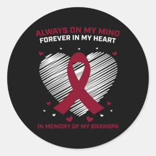 Pegatina Redonda Conciencia del cáncer de sangre del abuelo Abuelo