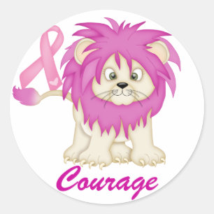 Pegatina Redonda Conciencia del cáncer - el león de Tracy por SRF