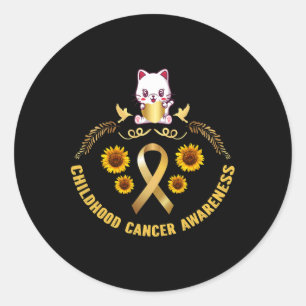 Pegatina Redonda conciencia del cáncer infantil hermoso canoa de or