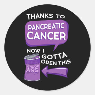 Pegatina Redonda Conciencia del cáncer pancreático Adenocarcinoma E