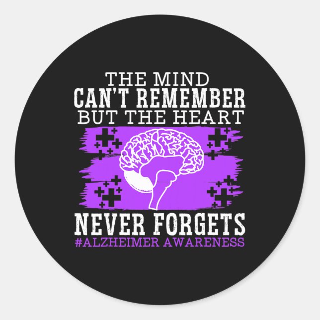 Pegatina Redonda Conciencia Dementia perturbada (Anverso)