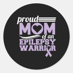 Pegatina Redonda Conciencia Epilepsia Orgullosa Mamá De Una Epileps