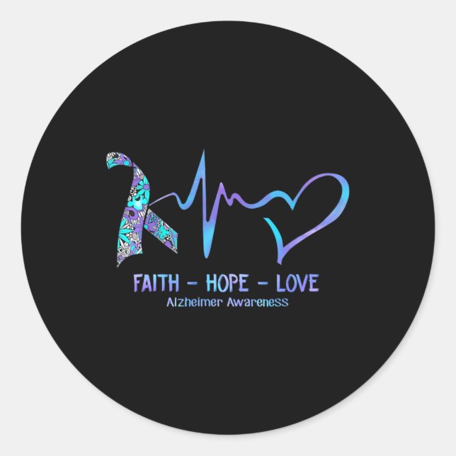 Pegatina Redonda Conciencia Fe - Esperanza - Amor (Anverso)