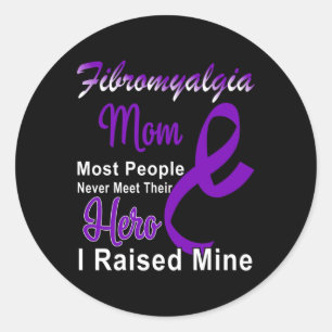 Pegatina Redonda Conciencia Mamá Cinta púrpura Apoyo a la Madre