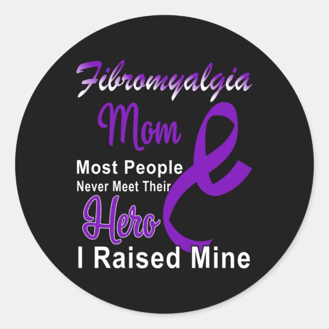 Pegatina Redonda Conciencia Mamá Cinta púrpura Apoyo a la Madre (Anverso)