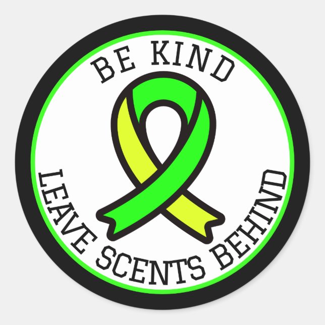 Pegatina Redonda Conciencia MCS de sensibilidad química múltiple (Anverso)