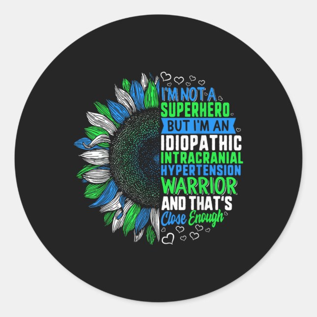 Pegatina Redonda Conciencia No Soy Superhéroe Sino Guerrero Im Iih (Anverso)