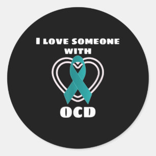 Pegatina Redonda Conciencia Ocd Que Amo A Alguien Con Ocd