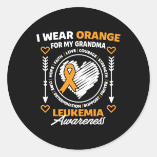 Pegatina Redonda Conciencia Que Uso Naranja Para Mi Abuela Nana