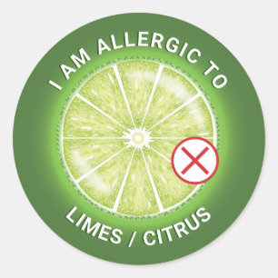 Pegatina Redonda Conciencia sobre alergia alimentaria a la fruta cí