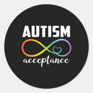 Pegatina Redonda Conciencia sobre autismo aceptación conciencia de
