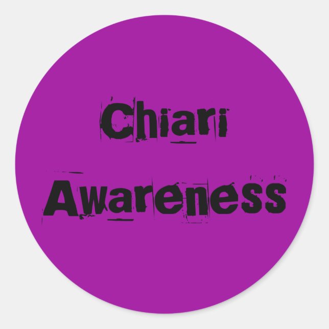 Pegatina Redonda Conciencia sobre Chiari (Anverso)