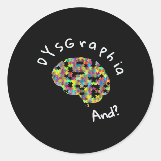 Pegatina Redonda Conciencia sobre dislexia Dis de aprendizaje de es (Anverso)