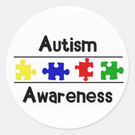 Pegatina Redonda Conciencia sobre el autismo