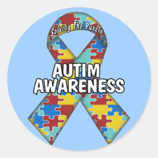 Pegatina Redonda Conciencia sobre el autismo