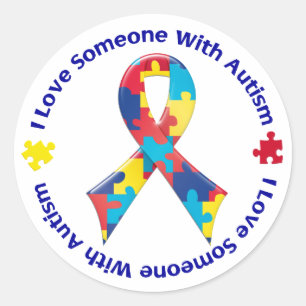 Pegatina Redonda Conciencia sobre el autismo