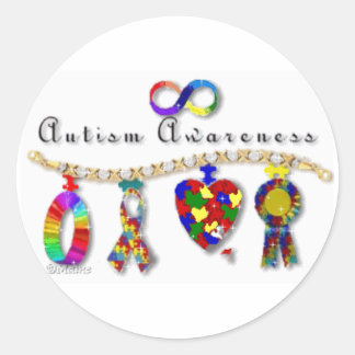Pegatina Redonda Conciencia sobre el autismo