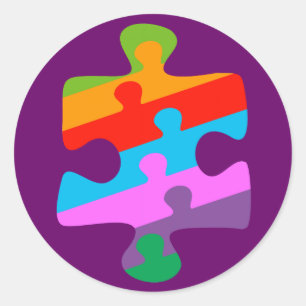 Pegatina Redonda Conciencia sobre el autismo