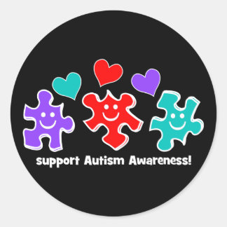 Pegatina Redonda Conciencia sobre el autismo