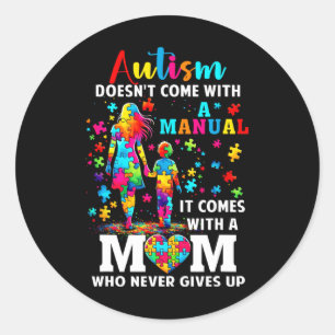 Pegatina Redonda Conciencia sobre el autismo 2025 no viene con un m