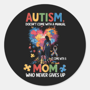 Pegatina Redonda Conciencia sobre el autismo 2025 no viene con un m