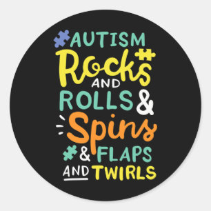 Pegatina Redonda Conciencia sobre el autismo 3