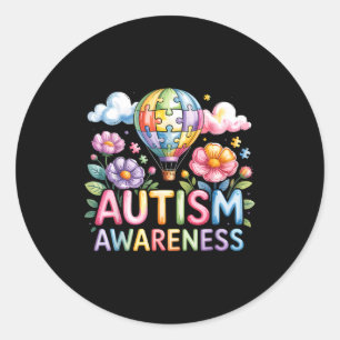 Pegatina Redonda conciencia sobre el autismo autista
