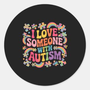 Pegatina Redonda Conciencia sobre el autismo autista
