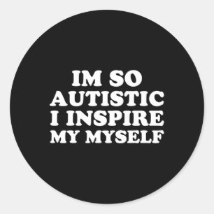 Pegatina Redonda Conciencia sobre el autismo divertido Soy niños au