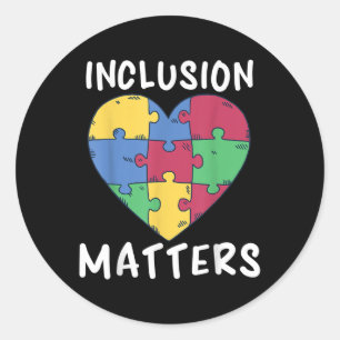 Pegatina Redonda Conciencia sobre el autismo, inclusión S _1