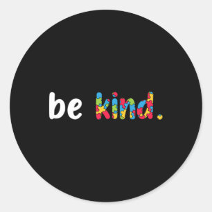 Pegatina Redonda Conciencia sobre el autismo: Piezas de rompecabeza