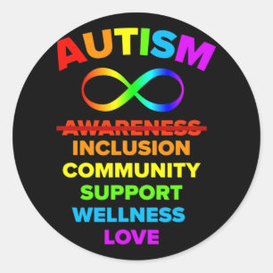 Pegatina Redonda Conciencia sobre el autismo Realmente Necesitamos