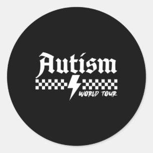 Pegatina Redonda Conciencia sobre el autismo Recorrido mundial sobr