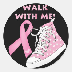 Pegatina Redonda Conciencia sobre el cáncer - Caminando por la cura